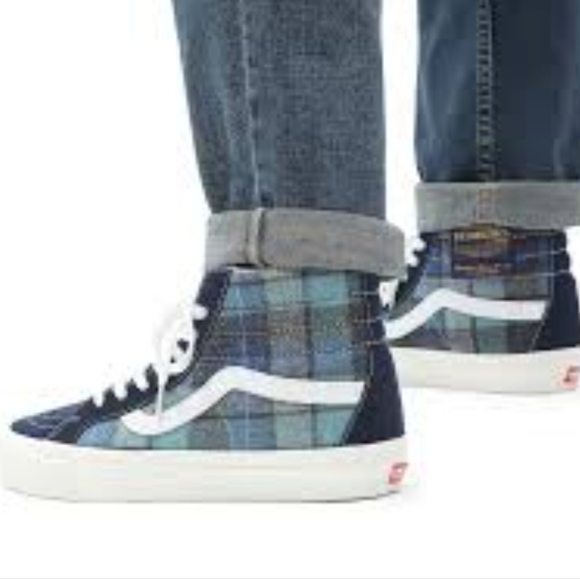 VANS Wool Pendleton Anaheim 38 Blue Plaid Hi Sneaker Tennis Shoe Men 7.5 Women 9 - Picture 10 of 12